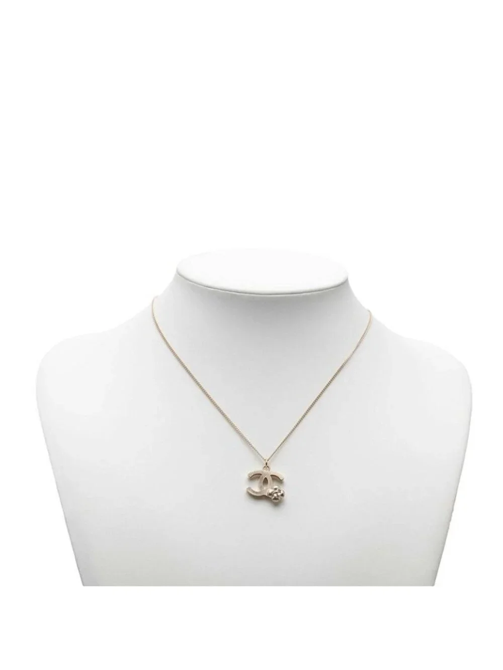 Chanel CC Logo Camellia Pendant Gold Plated
